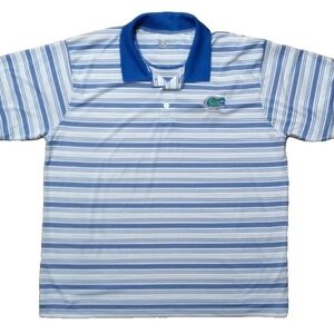 Russell Athletic Blue and White Striped Polo
